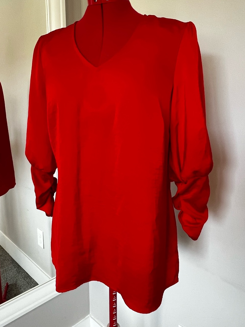 CAbi Bold Red V-Neck Tunic
